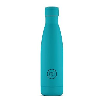 Cool Bottles Stainless Steel Water Bottle 500 ml Vivid Turquoise 26,5 x 7 cm szczelna kolba termosu zimne napoje 36 godzin i gorące 18 godzin technologia Triple-Cool BPA Free Cool Bottles Stainless Steel Water Bottle 500 ml Vivid Turquoise 26,5 x 7 cm szczelna kolba termosu zimne napoje 36 godzin i gorące 18 godzin technologia Triple-Cool BPA Free