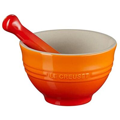 LE CREUSET Zaprawa i tłuczek, emaliowana kamionka 11,5 cm, 360 g, 300 ml, Płomienny, 81209300900003 LE CREUSET Zaprawa i tłuczek, emaliowana kamionka 11,5 cm, 360 g, 300 ml, Płomienny, 81209300900003