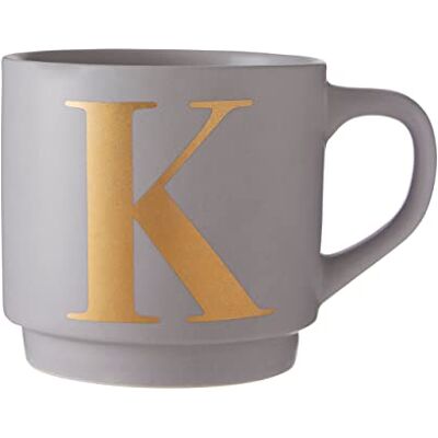 Premier Housewares Signet Grey K Letter Mug Premier Housewares Signet Grey K Letter Mug