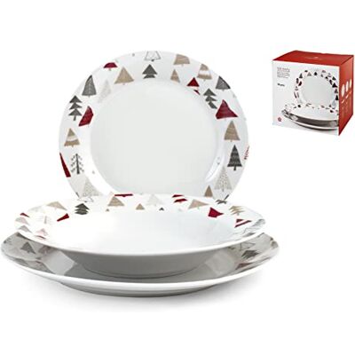 Home 760785, 18-częściowy stół skrzydłowy, Winterly, Porcelana Home 760785, 18-częściowy stół skrzydłowy, Winterly, Porcelana