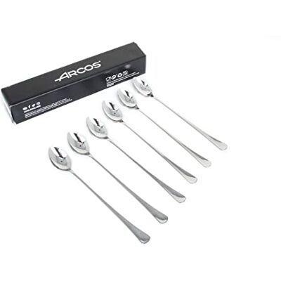 Arcos Seria Madrid zestaw 6 łyżek do napojów gazowanych w pudełku upominkowym Łyżka do herbaty jednoczęściowy monoblock ze stali nierdzewnej rozmiar 220 mm kolor srebrny Arcos Seria Madrid zestaw 6 łyżek do napojów gazowanych w pudełku upominkowym Łyżka do herbaty jednoczęściowy monoblock ze stali nierdzewnej rozmiar 220 mm kolor srebrny