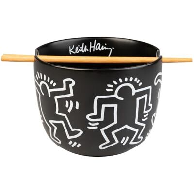 Grupo Erik Ramen Bowl Set With Chopsticks Keith Haring 47.3 oz 1400 ml, 4.9 x 6.3 inches 12.5 x 16 cm Noodle Bowl With Chopsticks Graffiti Art Gifts Grupo Erik Ramen Bowl Set With Chopsticks Keith Haring 47.3 oz 1400 ml, 4.9 x 6.3 inches 12.5 x 16 cm Noodle Bowl With Chopsticks Graffiti Art Gifts