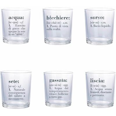 Tivoli Zestaw 6 szklanek do wody, 360 ml, z napisem, Victionary Tivoli Zestaw 6 szklanek do wody, 360 ml, z napisem, Victionary