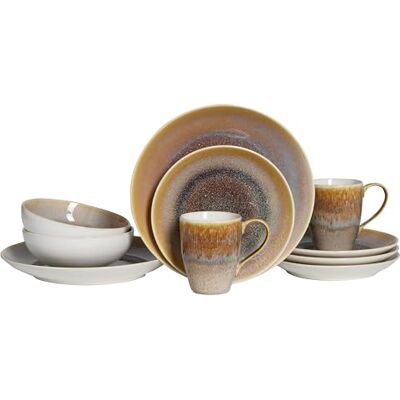 Creatable , 25864, seria Caldera Sand, zestaw naczyń, serwis kombi 8-częściowy Creatable , 25864, seria Caldera Sand, zestaw naczyń, serwis kombi 8-częściowy