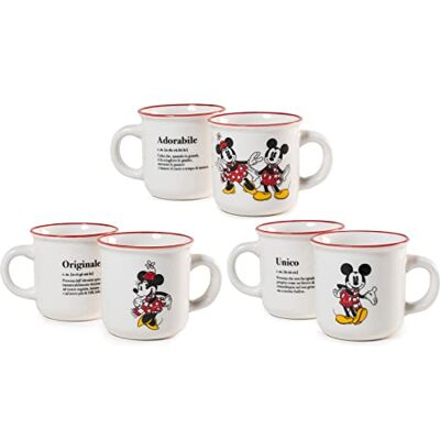 Home Hem Zestaw 6 kubków Mickey Minnie na Święta - Porcelana, 140cc Home Hem Zestaw 6 kubków Mickey Minnie na Święta - Porcelana, 140cc