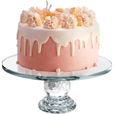 Uten Obrotowa taca do ciasta, 10,7 cala K5, kryształowy stojak na ciasto, przezroczysty okrągły stojak na tort na przyjęcie urodzinowe, festiwal, ślub, stojak na wydarzenia w formie bufetu, okrągła Uten Obrotowa taca do ciasta, 10,7 cala K5, kryształowy stojak na ciasto, przezroczysty okrągły stojak na tort na przyjęcie urodzinowe, festiwal, ślub, stojak na wydarzenia w formie bufetu, okrągła