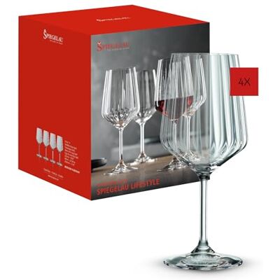 Spiegelau & Nachtmann LifeStyle Zestaw Kieliszków do Czerwonego Wina, Szkło, Przezroczysty, 4 Sztuk Spiegelau & Nachtmann LifeStyle Zestaw Kieliszków do Czerwonego Wina, Szkło, Przezroczysty, 4 Sztuk