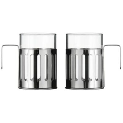 Premier Housewares Antigua kubki do kawy zestaw 2 sztuk, chromowane Premier Housewares Antigua kubki do kawy zestaw 2 sztuk, chromowane