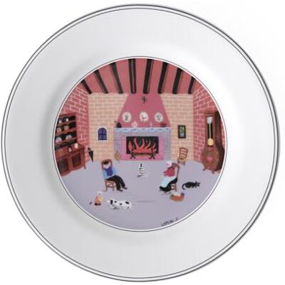Villeroy & Boch Design Naif talerz sałatkowy #5 – przy kominku, 21 cm, biały/kolorowy Villeroy & Boch Design Naif talerz sałatkowy #5 – przy kominku, 21 cm, biały/kolorowy