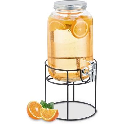 Relaxdays Dozownik do napojów z uchwytem, kranikiem i pokrywką, 3,3 l, szkło, z kranikiem, z kranikiem, z kranikiem, przezroczysty Relaxdays Dozownik do napojów z uchwytem, kranikiem i pokrywką, 3,3 l, szkło, z kranikiem, z kranikiem, z kranikiem, przezroczysty