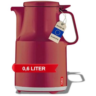 Helios Termoboy termos z tworzywa sztucznego z pokrywą na zawiasach, 0,6 l, czerwony, nadaje się do mycia w zmywarce Helios Termoboy termos z tworzywa sztucznego z pokrywą na zawiasach, 0,6 l, czerwony, nadaje się do mycia w zmywarce