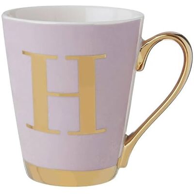 Premier Housewares Personalizowany Pastelowy Różowy Matowy Dekor H Litera Monogram Premier Housewares Personalizowany Pastelowy Różowy Matowy Dekor H Litera Monogram