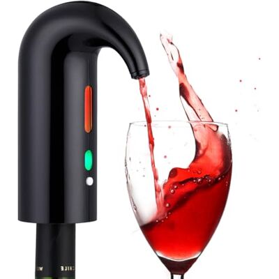 NK Elektryczna karafka do wina, przenośny automatyczny napowietrzacz do wina, ładowanie USB, w zestawie silikonowa rurka i torba z tkaniny, filtr i przycisk ON/OFF, bateria 1500 mAh kolor czarny NK Elektryczna karafka do wina, przenośny automatyczny napowietrzacz do wina, ładowanie USB, w zestawie silikonowa rurka i torba z tkaniny, filtr i przycisk ON/OFF, bateria 1500 mAh kolor czarny