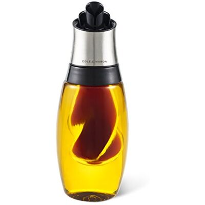 Cole & Mason Bristol Duo Oil (450 ml) i ocet (50 ml) Duo nalewak, dozownik oleju/dozownik octu, szkło/stal nierdzewna, 230 mm, pojedynczy, zawiera 1 butelkę na olej/butelkę octu Cole & Mason Bristol Duo Oil (450 ml) i ocet (50 ml) Duo nalewak, dozownik oleju/dozownik octu, szkło/stal nierdzewna, 230 mm, pojedynczy, zawiera 1 butelkę na olej/butelkę octu
