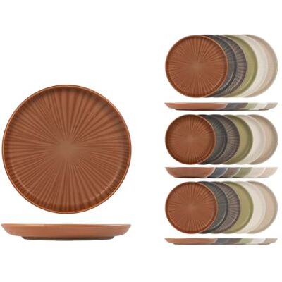 H&H , Zestaw 18 talerzy Stoneware, Universe Nordic, skandynawski design, 6 pięter 26 cm, 6 podkładek 20,5 cm, 6 owoców 20 cm, terakota i różne kolory H&H , Zestaw 18 talerzy Stoneware, Universe Nordic, skandynawski design, 6 pięter 26 cm, 6 podkładek 20,5 cm, 6 owoców 20 cm, terakota i różne kolory