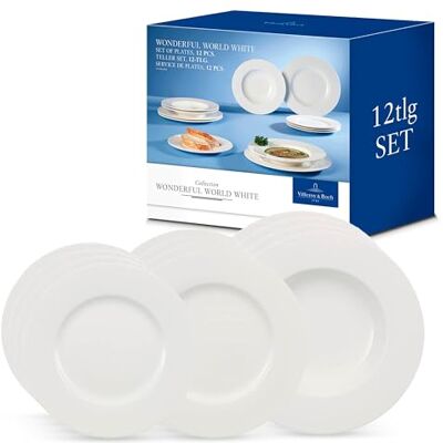 Villeroy & Boch Wonderful World Zestaw Obiadowy, Biały, 12 sztuk Villeroy & Boch Wonderful World Zestaw Obiadowy, Biały, 12 sztuk