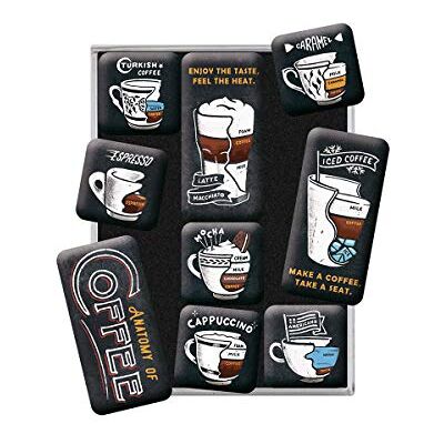 ART , Anatomy of Coffee magnesy na lodówkę w stylu retro, pomysł na prezent dla miłośników kawy, zestaw magnesów na tablicę magnetyczną, styl vintage, 9 sztuk ART , Anatomy of Coffee magnesy na lodówkę w stylu retro, pomysł na prezent dla miłośników kawy, zestaw magnesów na tablicę magnetyczną, styl vintage, 9 sztuk