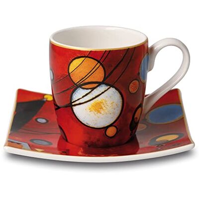 Goebel Filiżanka do espresso Wassily Kandinsky ciężka czerwień Artis Orbis, 10,5 x 10,5 x 6,5 cm Goebel Filiżanka do espresso Wassily Kandinsky ciężka czerwień Artis Orbis, 10,5 x 10,5 x 6,5 cm