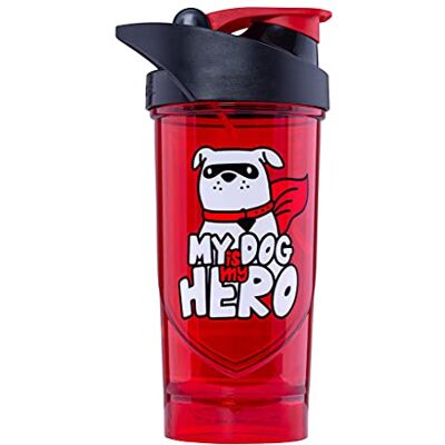 Shieldmixer Hero Pro Classic Shaker for Whey Protein Shakes and Pre Workout, BPA Free, 700 ml, My Dog is My Hero Shieldmixer Hero Pro Classic Shaker for Whey Protein Shakes and Pre Workout, BPA Free, 700 ml, My Dog is My Hero