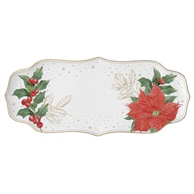 Easy Life PODKŁADKA DO CAKE 36X16 CM Z PORCELAINY POINSETTIA & BERRIES Easy Life PODKŁADKA DO CAKE 36X16 CM Z PORCELAINY POINSETTIA & BERRIES