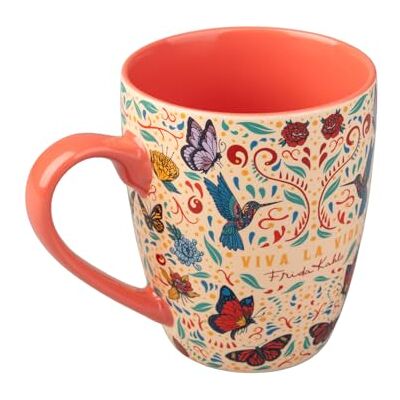 Grupo Erik Ceramic Mug Frida Kahlo 11.8 oz 350 ml Coffee Mug Tea, Cool Mugs and Cups Frida Kahlo Gifts Under 15 Pounds, Flowers Gifts For Friends Grupo Erik Ceramic Mug Frida Kahlo 11.8 oz 350 ml Coffee Mug Tea, Cool Mugs and Cups Frida Kahlo Gifts Under 15 Pounds, Flowers Gifts For Friends