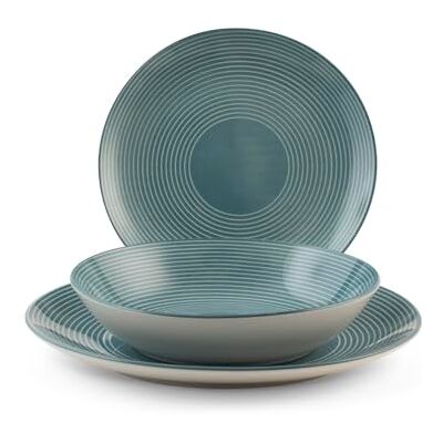 H&H , Serwis stołowy Echo 18 sztuk porcelany, kolor mosiądzu, forma coupe, 6 talerzy obiadowych, 6 talerzy do zupy, 6 talerzy na owoce, można myć w zmywarce i używać w kuchence mikrofalowej H&H , Serwis stołowy Echo 18 sztuk porcelany, kolor mosiądzu, forma coupe, 6 talerzy obiadowych, 6 talerzy do zupy, 6 talerzy na owoce, można myć w zmywarce i używać w kuchence mikrofalowej