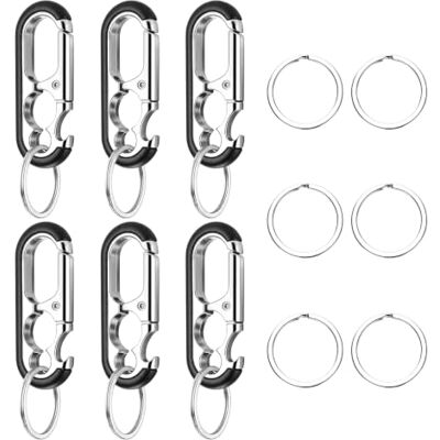Keychain6PC AiQInu Karabińczyk do kluczyka samochodowego, 12 sztuk breloczek do kluczy z 6 uchwytami na klucze, wielofunkcyjny otwieracz do butelek do własnego użytku lub jako prezent Keychain6PC AiQInu Karabińczyk do kluczyka samochodowego, 12 sztuk breloczek do kluczy z 6 uchwytami na klucze, wielofunkcyjny otwieracz do butelek do własnego użytku lub jako prezent