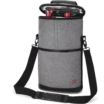 0202079 ALLCAMP OUTDOOR GEAR Torba podróżna na wino izolowana torba chłodząca, 2 butelki wina torba na ramię dwa zestawy zastawy stołowej na piknik, Szary, two bottle, Klasyczny 0202079 ALLCAMP OUTDOOR GEAR Torba podróżna na wino izolowana torba chłodząca, 2 butelki wina torba na ramię dwa zestawy zastawy stołowej na piknik, Szary, two bottle, Klasyczny