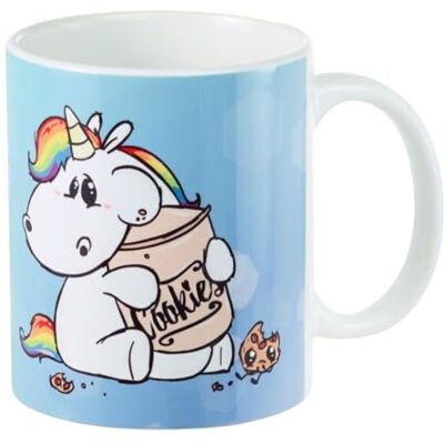 Pummeleinhorn Mug puszka na ciastka: ceramiczna, 320 ml, niebieska Pummeleinhorn Mug puszka na ciastka: ceramiczna, 320 ml, niebieska
