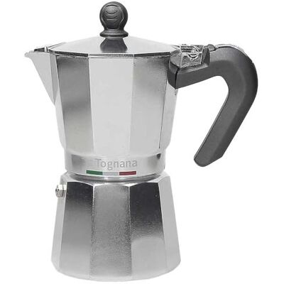 Tognana Authentika dzbanek do kawy, 3 filiżanki, 0,18 l, aluminium, srebro, wyprodukowano we Włoszech Tognana Authentika dzbanek do kawy, 3 filiżanki, 0,18 l, aluminium, srebro, wyprodukowano we Włoszech