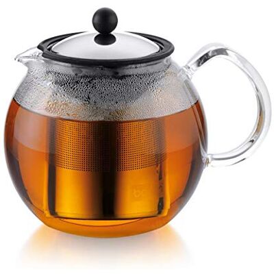 Bodum ASSAM prasa do herbaty, filtr stały, szklany uchwyt, 1,5 l / 1,445.8 g błyszcząca, stal nierdzewna Bodum ASSAM prasa do herbaty, filtr stały, szklany uchwyt, 1,5 l / 1,445.8 g błyszcząca, stal nierdzewna