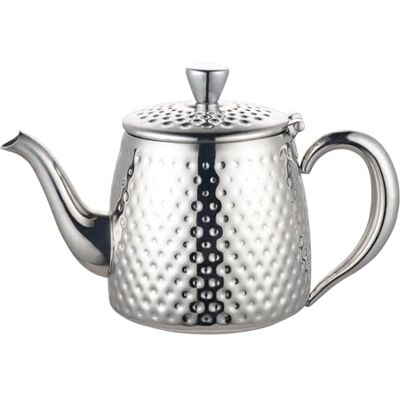 Café Olé Dzbanek do herbaty Sandringham, 48 uncji (1,35 l) polerowana stal nierdzewna 18/10 z wykończeniem młotkowym Café Olé Dzbanek do herbaty Sandringham, 48 uncji (1,35 l) polerowana stal nierdzewna 18/10 z wykończeniem młotkowym