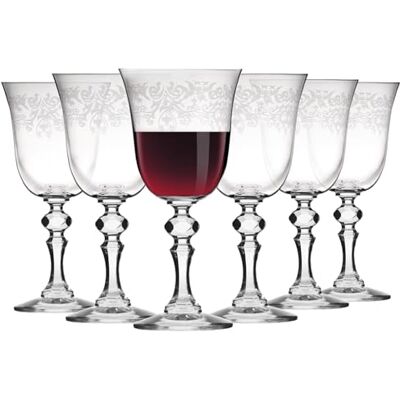 KROSNO – Kieliszki do Wina Czerwonego 250 ml – Zestaw 6 sztuk – Kolekcja Krista Deco – Kryształ Bezołowiowy – Elegancki Klasyczny Design z Bezbarwnym Wzorem KROSNO – Kieliszki do Wina Czerwonego 250 ml – Zestaw 6 sztuk – Kolekcja Krista Deco – Kryształ Bezołowiowy – Elegancki Klasyczny Design z Bezbarwnym Wzorem