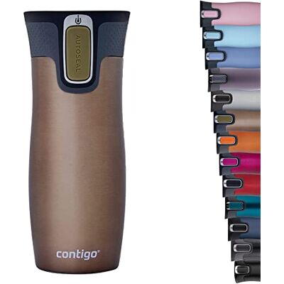 2095796 Contigo Uniseks West Loop Kubek Termiczny, Złoty/Szary, 470 ml 2095796 Contigo Uniseks West Loop Kubek Termiczny, Złoty/Szary, 470 ml