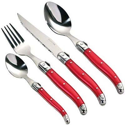 Premier Housewares Czerwony Full Tang 16-częściowy Zestaw Sztućców - Zestaw sztućców Premier Housewares Czerwony Full Tang 16-częściowy Zestaw Sztućców - Zestaw sztućców