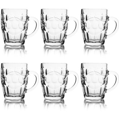 Excelsa Praga zestaw 6 szklanek do piwa, dmuchane, przezroczyste, 550 ml, klasyczny design z uchwytem Excelsa Praga zestaw 6 szklanek do piwa, dmuchane, przezroczyste, 550 ml, klasyczny design z uchwytem