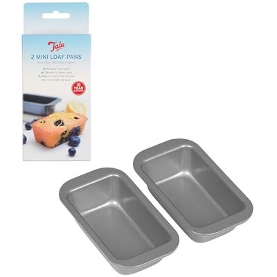 Tala 2 mini formy do pieczenia bochenków, nieprzywierające formy do chleba, równomiernego rozprowadzania ciepła, do mini chleba, chleba bananowego i ciast funtowych, stal węglowa, szerokie płaskie Tala 2 mini formy do pieczenia bochenków, nieprzywierające formy do chleba, równomiernego rozprowadzania ciepła, do mini chleba, chleba bananowego i ciast funtowych, stal węglowa, szerokie płaskie