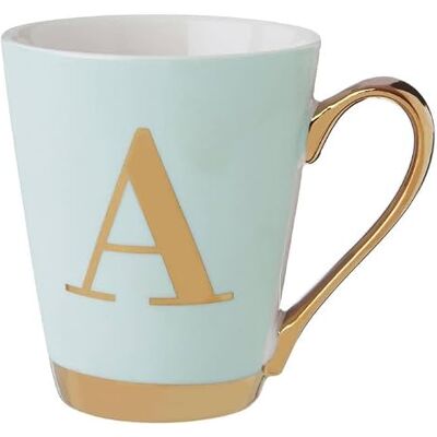 Premier Housewares Mimo Zielony Matowy Deco A Litera Monogram Kubek - Kubek Premier Housewares Mimo Zielony Matowy Deco A Litera Monogram Kubek - Kubek