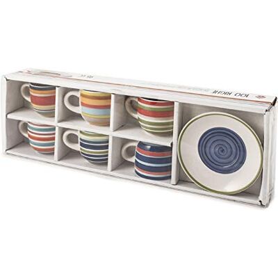 Home 731303 100 Righe filiżanka do espresso ze spodkiem, produkt Stoneware, c95 Home 731303 100 Righe filiżanka do espresso ze spodkiem, produkt Stoneware, c95