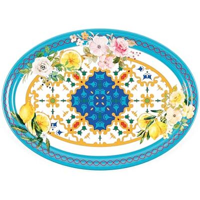 Guzzini Duża owalna taca z melaminy, różne kolory, "FLOWER&LEMON Guzzini Duża owalna taca z melaminy, różne kolory, "FLOWER&LEMON