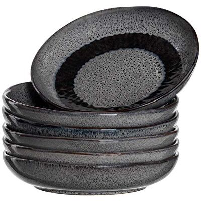Leonardo HOME 018562 MATERA zestaw 6 talerzy, ceramika, antracyt Leonardo HOME 018562 MATERA zestaw 6 talerzy, ceramika, antracyt