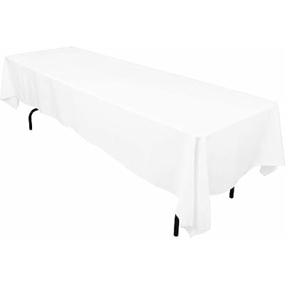 LinenTablecloth 152 x 308 cm prostokątny obrus poliestrowy biały LinenTablecloth 152 x 308 cm prostokątny obrus poliestrowy biały