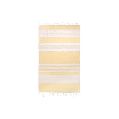 Sagaform Ella Hamam ręcznik z bawełny ekologicznej w kolorze żółtym, wymiary: 145 cm x 250 cm, 5018384 Sagaform Ella Hamam ręcznik z bawełny ekologicznej w kolorze żółtym, wymiary: 145 cm x 250 cm, 5018384