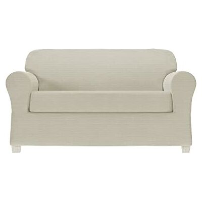 Zenna Home 2-częściowy pokrowiec z szenilowym stretchem Loveseat, kość słoniowa/kość Zenna Home 2-częściowy pokrowiec z szenilowym stretchem Loveseat, kość słoniowa/kość
