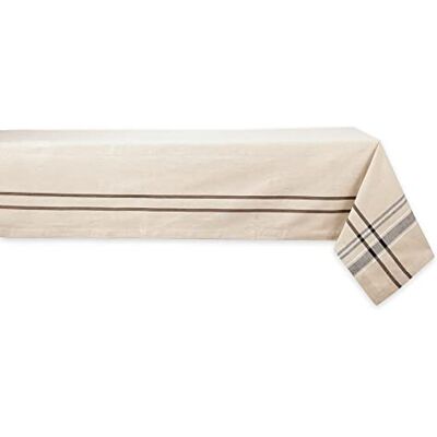 DII Francuski stół w paski kolekcja obrus w stylu wiejskim, 152 x 213 cm, taupe/czarny DII Francuski stół w paski kolekcja obrus w stylu wiejskim, 152 x 213 cm, taupe/czarny