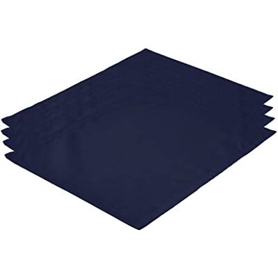 Lemos Home Wysokiej jakości zestaw podkładek na stół, 4 sztuki, ze 100% bawełny, koncepcja, kolor i rozmiar do wyboru (zestaw 4 szt., 46 x 36 cm, granatowy) Lemos Home Wysokiej jakości zestaw podkładek na stół, 4 sztuki, ze 100% bawełny, koncepcja, kolor i rozmiar do wyboru (zestaw 4 szt., 46 x 36 cm, granatowy)