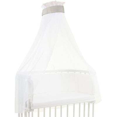 babybay Sky piqué waflowe z taśmą pasuje do wszystkich modeli do 96 cm długości, biało-szara babybay Sky piqué waflowe z taśmą pasuje do wszystkich modeli do 96 cm długości, biało-szara