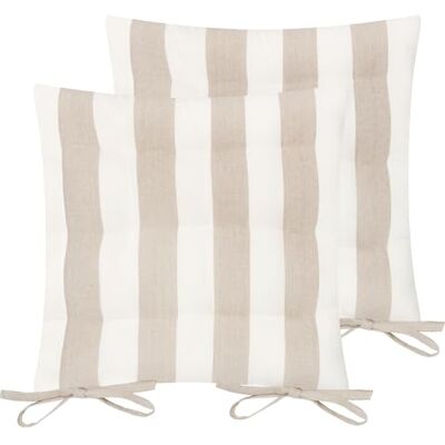 Yard Hayle bawełniane poduszki do siedzenia w paski naturalne 40 x 40 cm Yard Hayle bawełniane poduszki do siedzenia w paski naturalne 40 x 40 cm