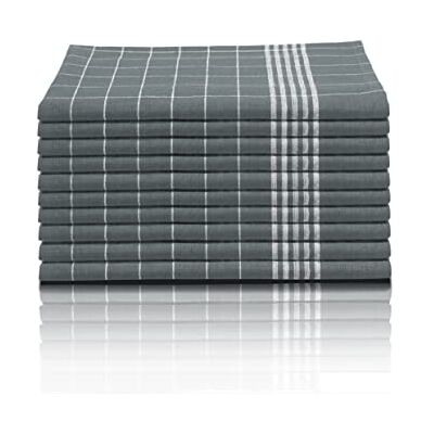 Glart 48GI2 Zestaw 10 ścierek do naczyń, ręczniki kuchenne, 50 x 70 cm, 100% bawełna Oeko-Tex Standard 100, szare, nie mechaci się, wstępnie wyprane, do kuchni i mycia naczyń Glart 48GI2 Zestaw 10 ścierek do naczyń, ręczniki kuchenne, 50 x 70 cm, 100% bawełna Oeko-Tex Standard 100, szare, nie mechaci się, wstępnie wyprane, do kuchni i mycia naczyń