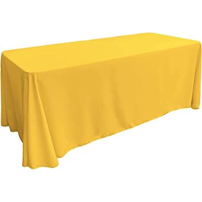 LA Linen LA lniany poliester popelina prostokątny obrus, 230 na 332 cm, żółty ciemny, 228,6 x 335,3 x 0,04 cm LA Linen LA lniany poliester popelina prostokątny obrus, 230 na 332 cm, żółty ciemny, 228,6 x 335,3 x 0,04 cm